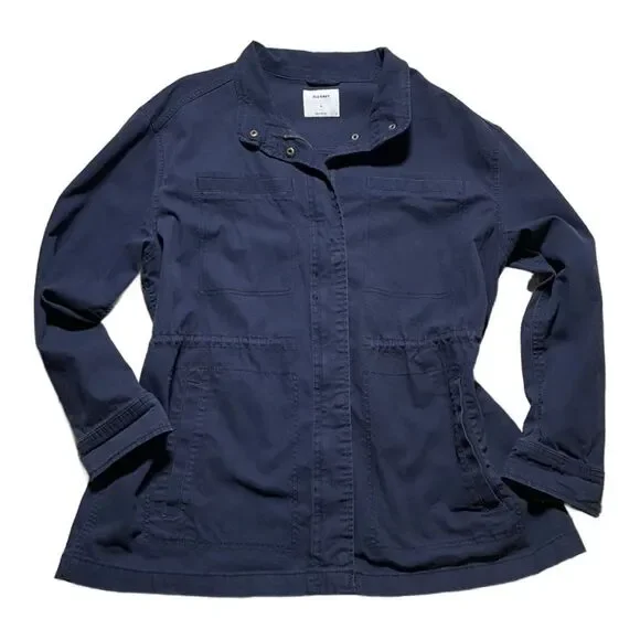 Old Navy Women’s Navy Blue Twill Utility Filed Jacket (Size: XL) - Picture 1 of 10